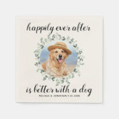 Serviette En Papier Heureux Jamais après Eucalyptus Mariage photo pers (Devant)