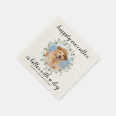 Serviette En Papier Heureux Jamais après Eucalyptus Mariage photo pers (Coin)