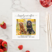 Serviette En Papier Heureux Jamais après personnalisation Chien Photo  (En situation)