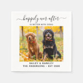 Serviette En Papier Heureux Jamais après personnalisation Chien Photo  (Devant)