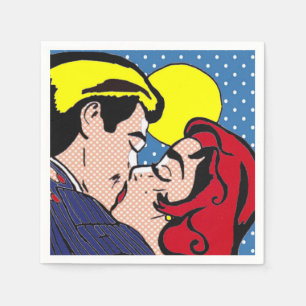 Serviette En Papier Heureux Jamais après Pop Art Papier serviettes