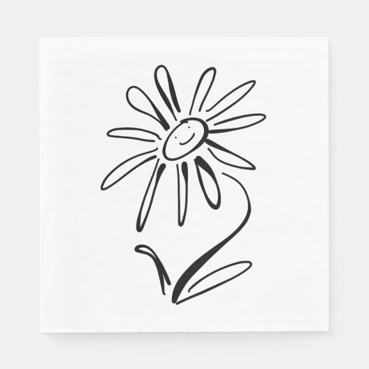 Serviette En Papier HEUREUX papier à fleurs Napkin (Devant)