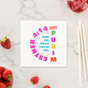 Serviette En Papier HEUREUX PURIM Esther 4:14 Pour Un Temps Tel Que Ce