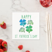 Serviette En Papier Heureux Shamrock Clover Joyeux Saint Patrick's day (En situation)