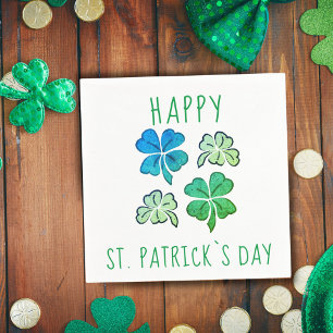 Serviette En Papier Heureux Shamrock Clover Joyeux Saint Patrick's day