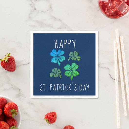 Serviette En Papier Heureux Shamrock Clover Joyeux Saint Patrick's day (En situation)
