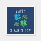 Serviette En Papier Heureux Shamrock Clover Joyeux Saint Patrick's day (Devant)