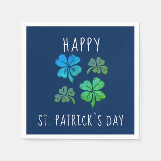 Serviette En Papier Heureux Shamrock Clover Joyeux Saint Patrick's day (Devant)