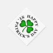 Serviette En Papier HEUREUX ST. PATRICK'S DAY Texte vert Shamrock Clov (Coin)