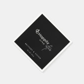 Serviette En Papier Heureux toujours après le Mariage noir | Personnal (Coin)