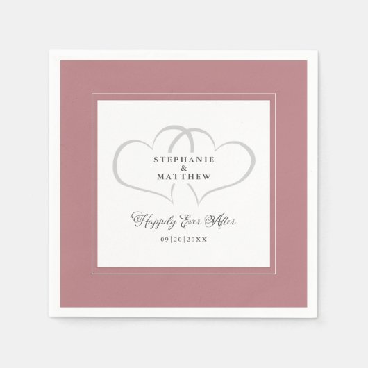 Serviette En Papier Heureux toujours après Mariage Fiançailles Dusty R (Devant)