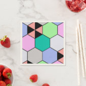 SERVIETTE EN PAPIER HEXAGON COLORÉ (En situation)