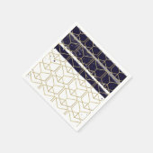 Serviette En Papier Hexagon Modern Navy Blue Gold Géométrique Glam Par (Coin)