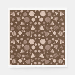 Serviette En Papier Hexagon & Triangle Rose & Brown sur Motif Brown