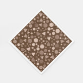 Serviette En Papier Hexagon & Triangle Rose & Brown sur Motif Brown (Coin)