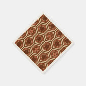 Serviette En Papier Hexagonal Kimono Imprimer, Brown et beige (Coin)