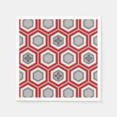Serviette En Papier Hexagonal Kimono Imprimer, rouge et gris / gris (Devant)
