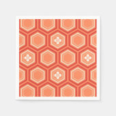 Serviette En Papier Hexagonal Kimono Print, Mandarin Orange (Devant)