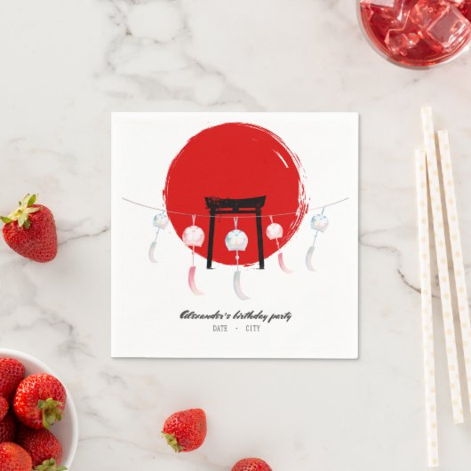 Serviette En Papier Hibachi fête d'anniversaire Vent Chimes Furin Japo (En situation)