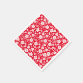 Serviette En Papier Hibiscus blanc sur Red Tropical Chic (Coin)