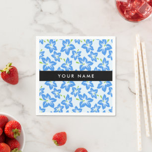 Serviette En Papier Hibiscus bleu, Fleurs bleues, Votre nom