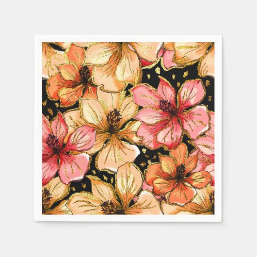 Serviette En Papier hibiscus coloré (Devant)