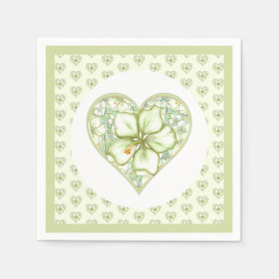 Serviette En Papier Hibiscus & dentelle BLANC