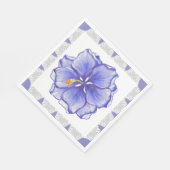 Serviette En Papier Hibiscus & dentelle BLEU (Coin)