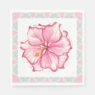 Serviette En Papier Hibiscus & dentelle PINK