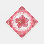 Serviette En Papier Hibiscus & dentelle RED (Coin)