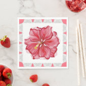 Serviette En Papier Hibiscus & dentelle RED (En situation)