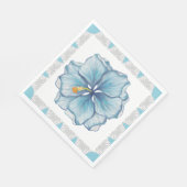 Serviette En Papier Hibiscus & dentelle TURQUOISE (Coin)