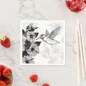 Serviette En Papier Hibiscus et colibri (En situation)
