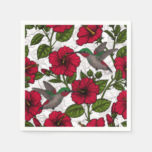 Serviette En Papier Hibiscus et colibris