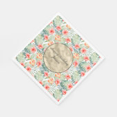 Serviette En Papier Hibiscus Floral Peach Tropical Or Rose (Coin)
