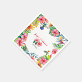 Serviette En Papier Hibiscus floral tropical Mariage hawaïen (Coin)
