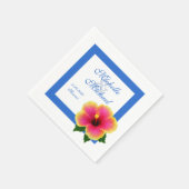 Serviette En Papier Hibiscus Flower Mariage événement bleu (Coin)