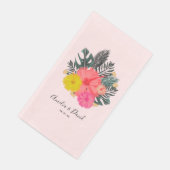 Serviette En Papier Hibiscus Hawaii Tropical Main tiré Mariage floral (Coin)