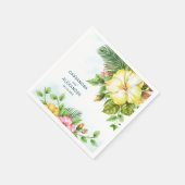 Serviette En Papier Hibiscus Hawaiian Tropical Floral Mariage (Coin)