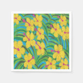 Serviette En Papier Hibiscus jaune Impression tropicale (Devant)