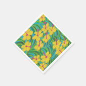 Serviette En Papier Hibiscus jaune Impression tropicale (Coin)