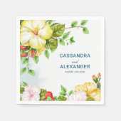 Serviette En Papier Hibiscus Mariage floral tropical (Devant)