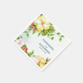 Serviette En Papier Hibiscus Mariage floral tropical (Coin)