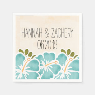 Serviette En Papier Hibiscus Mariage hawaïen