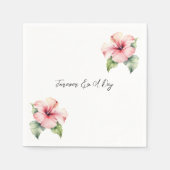 Serviette En Papier Hibiscus rose tropical Mariage floral (Devant)