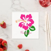 Serviette En Papier Hibiscus rose tropical Thunder_Cove (En situation)