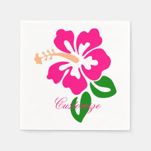 Serviette En Papier Hibiscus rose tropical Thunder_Cove