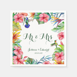 Serviette En Papier Hibiscus tropical Mariage hawaïen