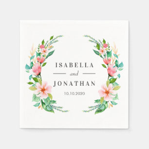 Serviette En Papier Hibiscus tropical   mariage tropical personnalisé