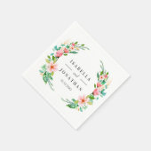 Serviette En Papier Hibiscus tropical | mariage tropical personnalisé (Coin)
